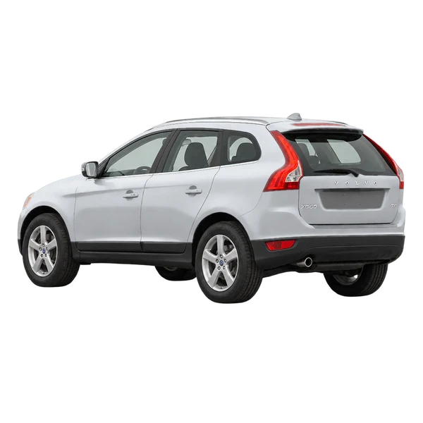 Volvo XC60 2011 argent, vue trois-quarts arrière (orienté vers la gauche)