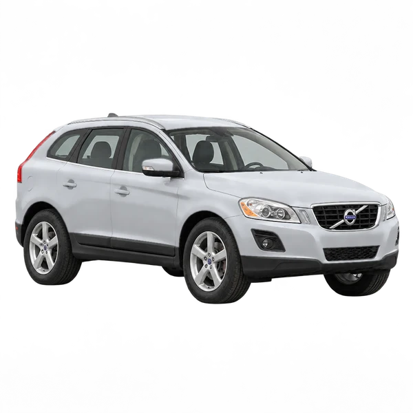 Volvo XC60 2012 prata, vista três quartos dianteiro (voltado para a direita)