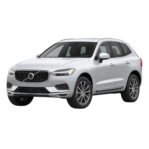 silver 2018 Volvo XC60 front three-quarter (facing left) view