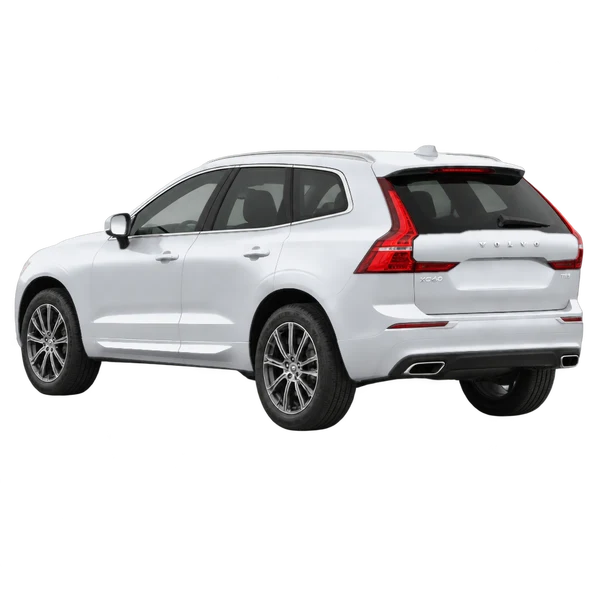 silver 2018 Volvo XC60 rear three-quarter (facing left) view