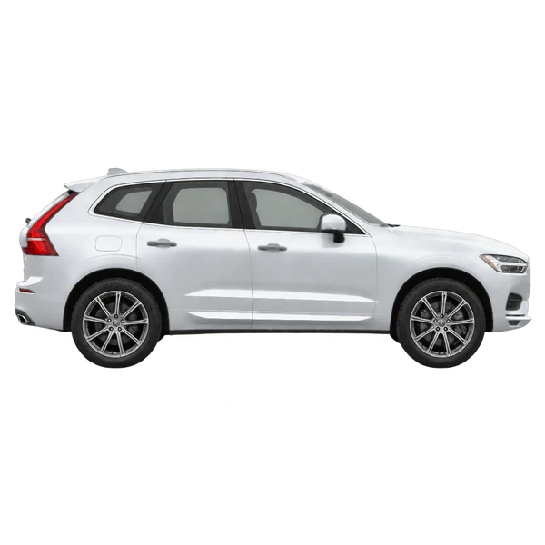 silver 2018 Volvo XC60 side (facing right) view