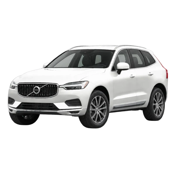 white 2018 Volvo XC60 front three-quarter (facing left) view