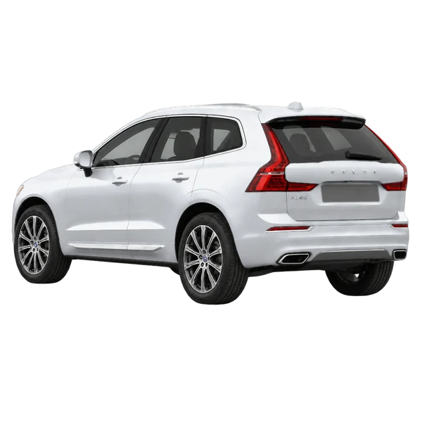 silver 2019 Volvo XC60 rear three-quarter (facing left) view