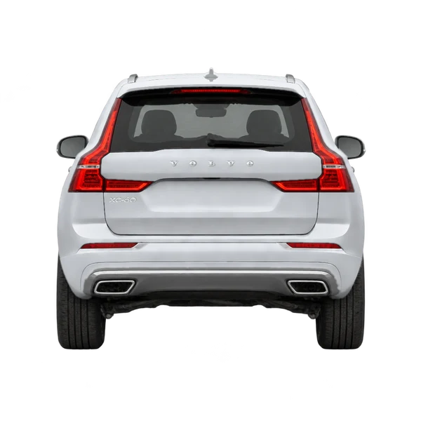 Volvo XC60 2023 prata, vista traseira