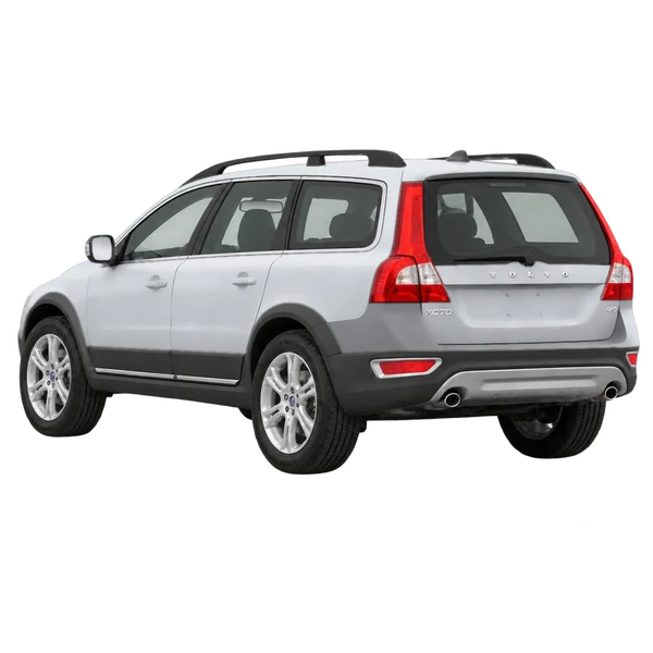 シルバーの2012 Volvo XC70（リア斜め（左向き）ビュー）
