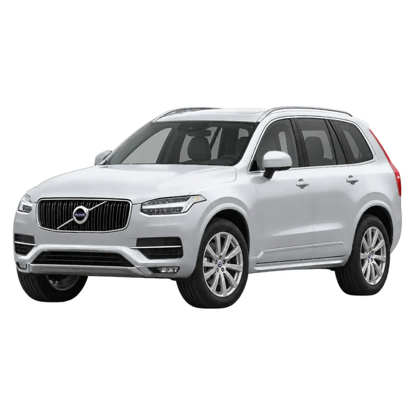 2025 Volvo XC90 in Silber, Ansicht: Dreiviertelansicht vorne (nach links gerichtet)