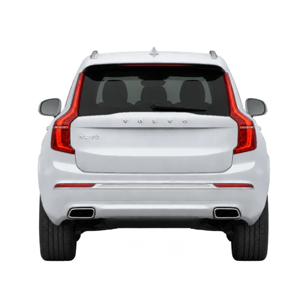 Volvo XC90 2026 en plateado, vista trasera