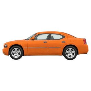 2006 Dodge Charger in orange, side view